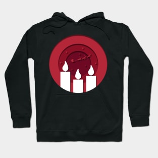 Candles Christmas papercut circle Hoodie